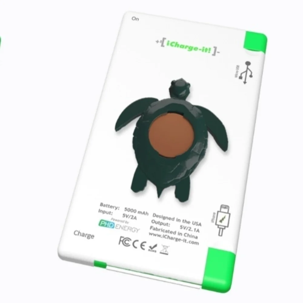 Power Bank With Turtle Charm iPhone Android Cell / Tablet